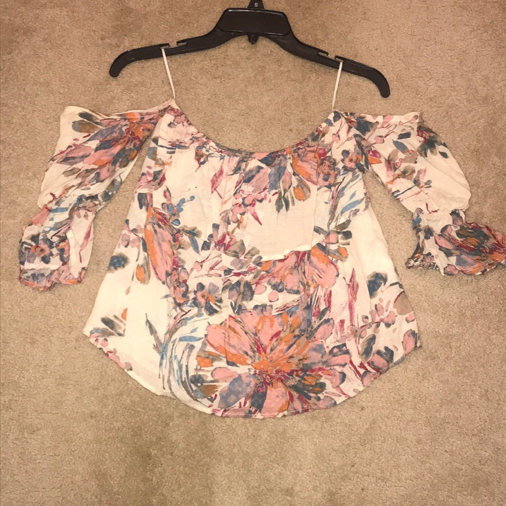 Floral off the shoulder crop top